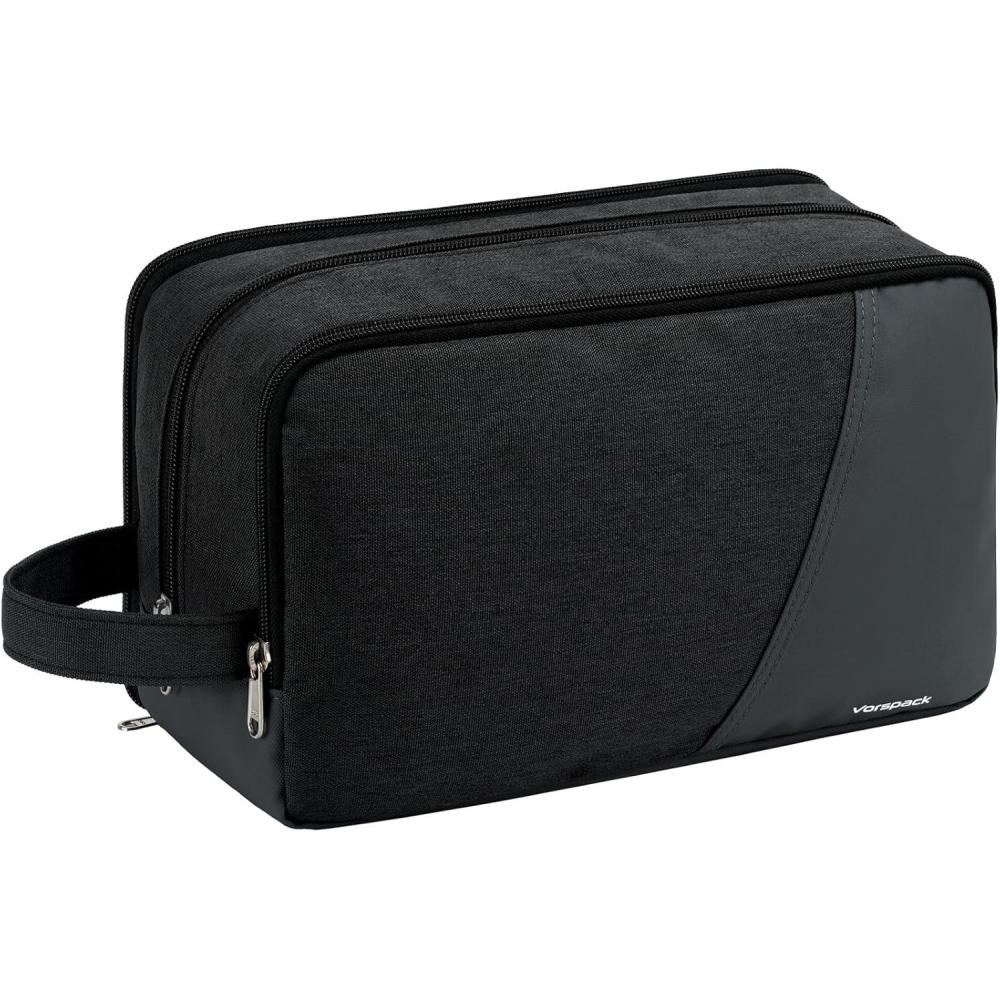 imageVorspack Travel Toiletry Bag  Toiletry Bag for Men Water Resistant Skincare Bag for Bathroom Toiletries Accessories Gifts  GreyBlack