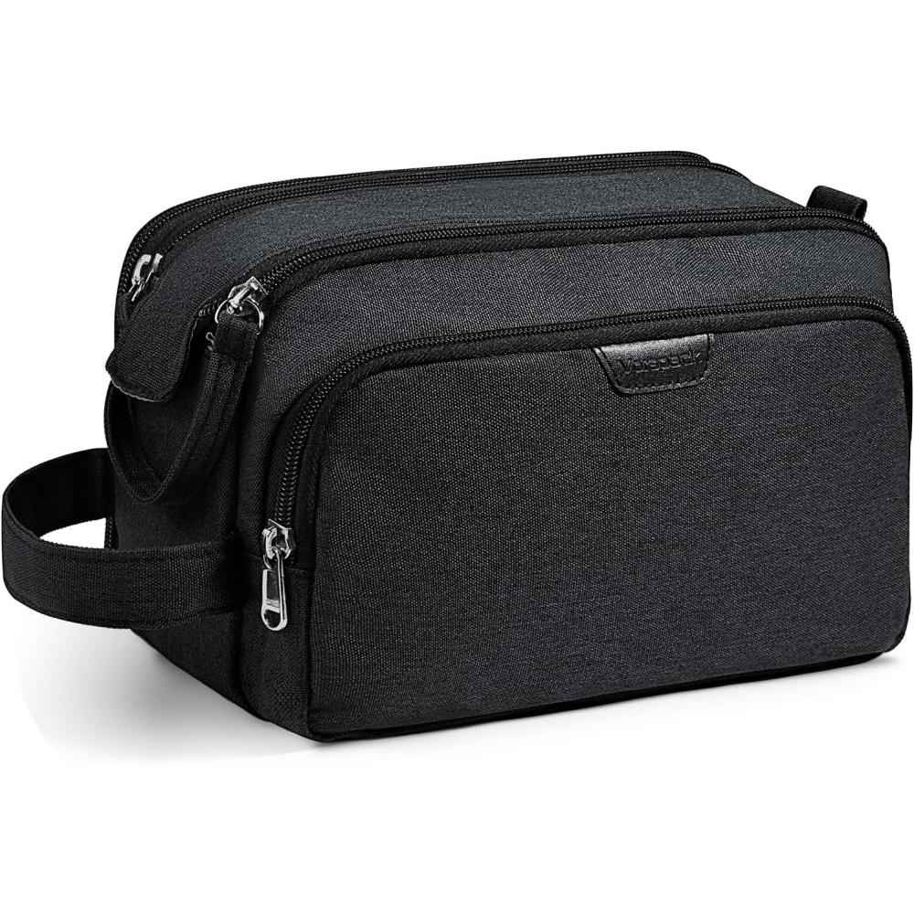 imageVorspack Travel Toiletry Bag  Water Resistant Travel Bag for Toiletries Cosmetics Accessories Gifts for Men  BlackBlack