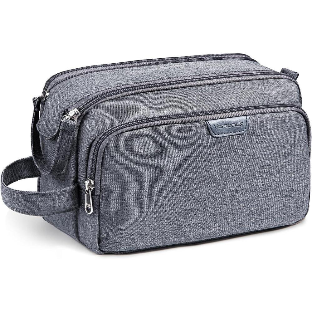 imageVorspack Travel Toiletry Bag  Water Resistant Travel Bag for Toiletries Cosmetics Accessories Gifts for Men  BlackGrey
