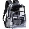 imageVorspack Clear Backpack Heavy Duty PVC Transparent Backpack with Reinforced Strap for College Workplace  BlackBlack