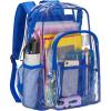 imageVorspack Clear Backpack Heavy Duty PVC Transparent Backpack with Reinforced Strap for College Workplace  BlackBlue