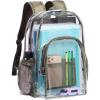 imageVorspack Clear Backpack Heavy Duty PVC Transparent Backpack with Reinforced Strap for College Workplace  BlackGreen