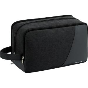 Vorspack Travel Toiletry Bag – Toiletry Bag for Men Water Resistant Skincare Bag for Bathroom Toiletries Accessories Gifts – Grey(Black)