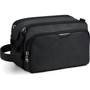 Vorspack Travel Toiletry Bag – Water Resistant Travel Bag for Toiletries, Cosmetics, Accessories, Gifts for Men – Black(Black)