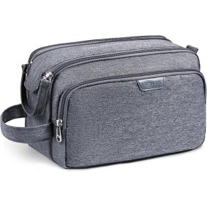 Vorspack Travel Toiletry Bag – Water Resistant Travel Bag for Toiletries, Cosmetics, Accessories, Gifts for Men – Black(Grey)