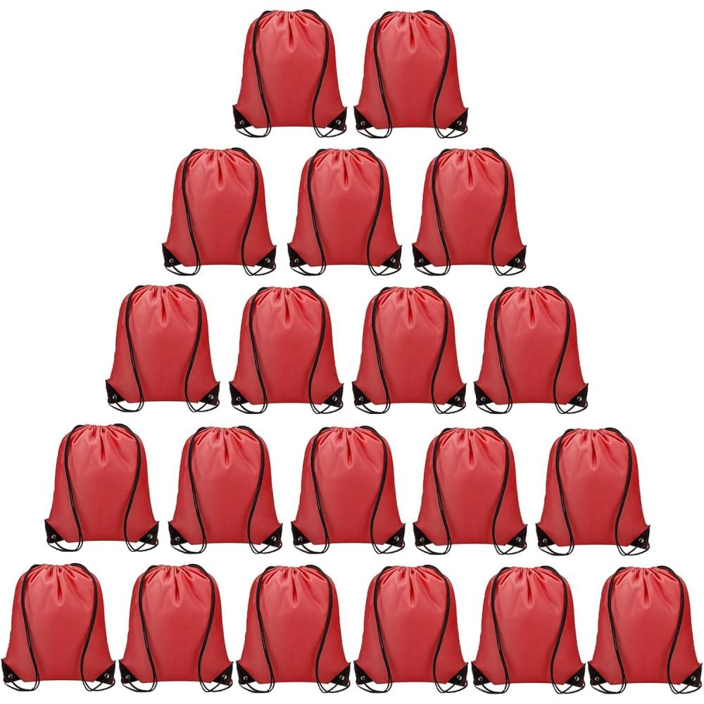 imageVorspack 100 Pcs Drawstring Bags Bulk  Lightweight Drawstring Backpack Cinch Bag for Party Sport Gym Trip Gift  BlueRed