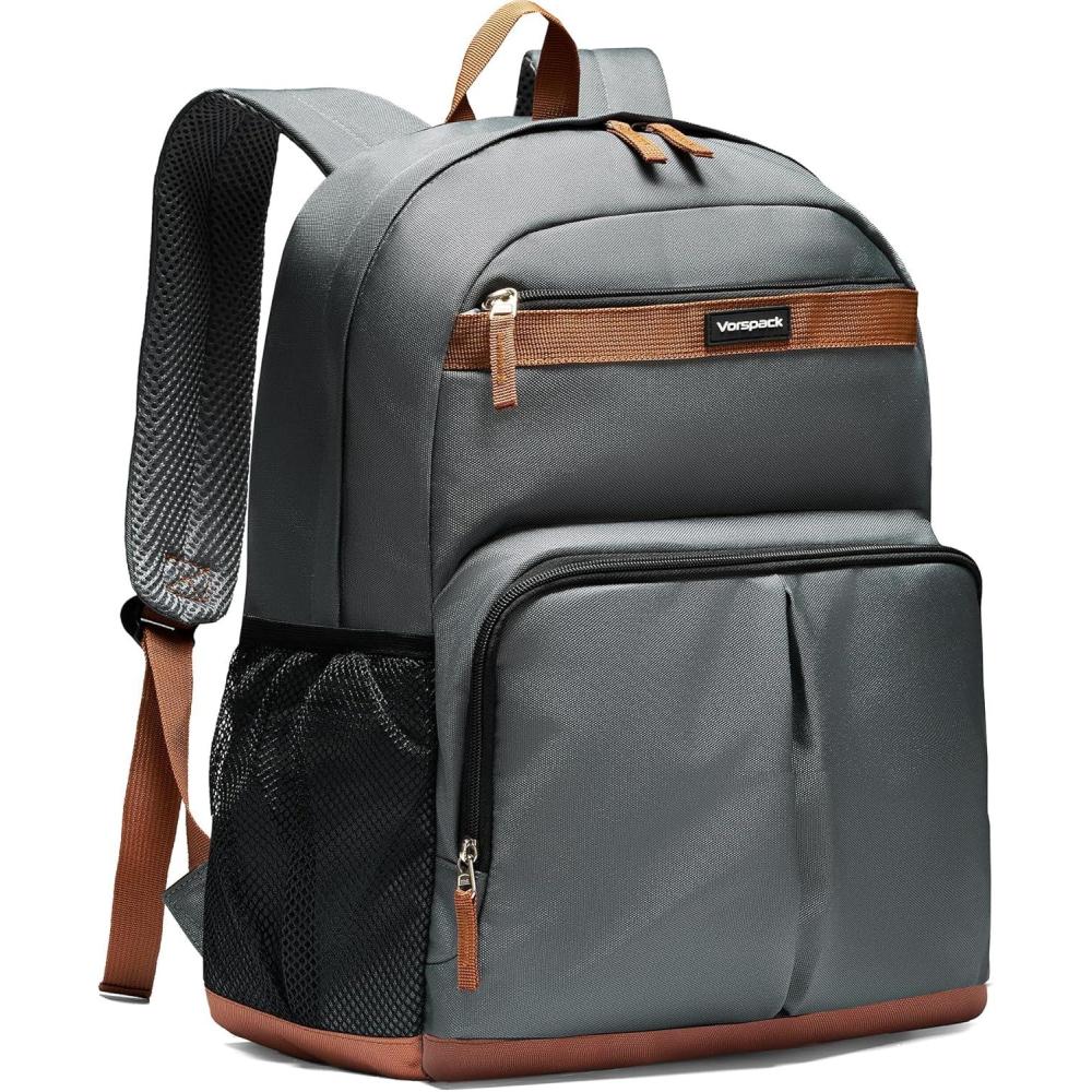 imageVorspack Backpack for Men and Women  Large Casual Daypack Backpacks Lightweight Bookbag for College Work Travel  GreyGrey