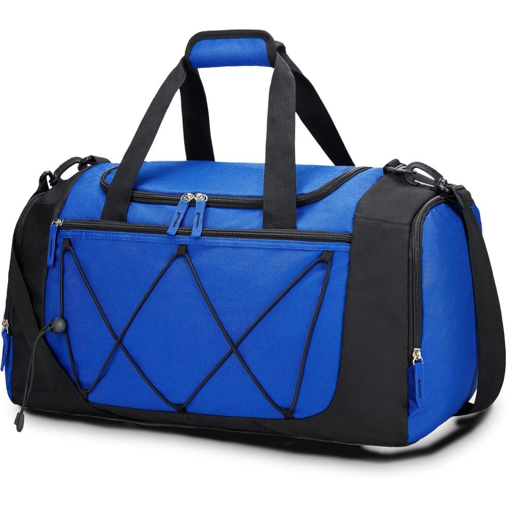imageVorspack Gym Bag for Men  21 Inches Duffle Bag for Travel Lightweight Duffel Bag with Shoe Compartment Personal Item Travel Bag Weekender Bag for Travel Sports Gym  BlackBlue