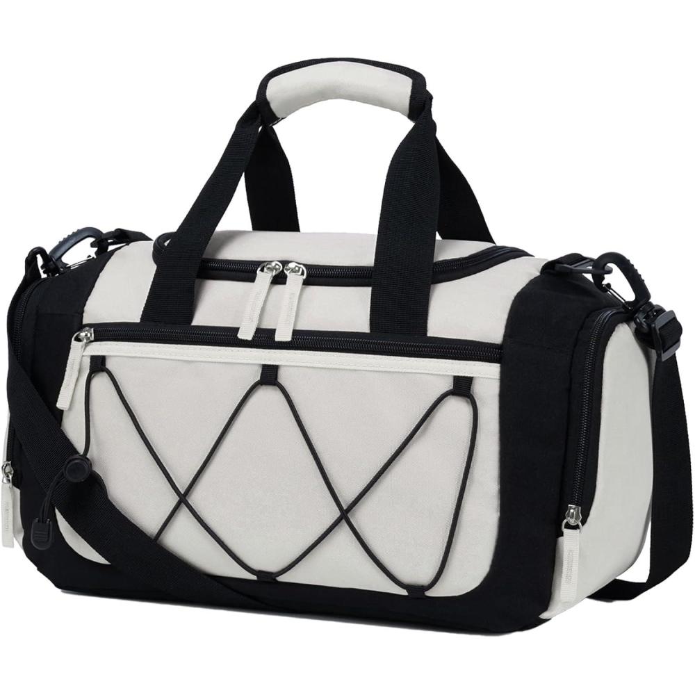 imageVorspack Gym Bag for Men  21 Inches Duffle Bag for Travel Lightweight Duffel Bag with Shoe Compartment Personal Item Travel Bag Weekender Bag for Travel Sports Gym  BlackBeige