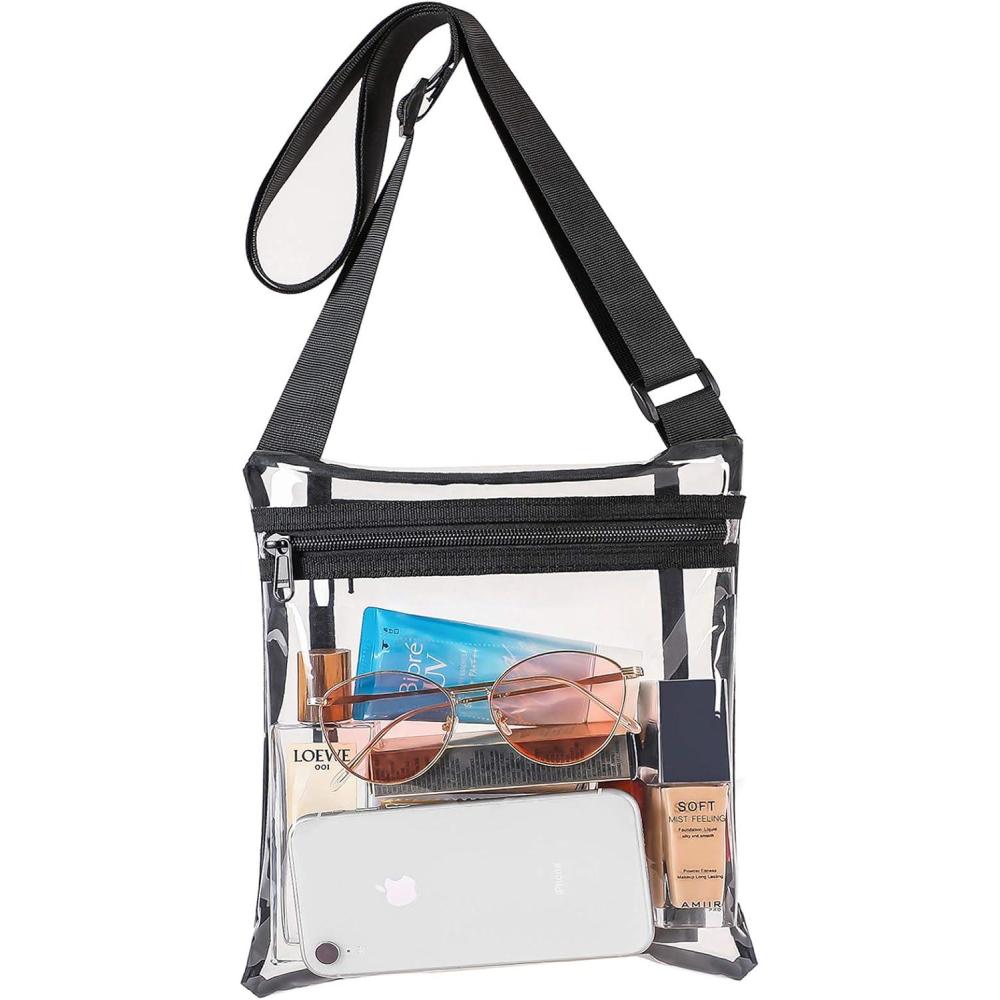 imageVorspack Stadium Approved Clear Purse  TPU Crossbody Bag for Women  ConcertBlack
