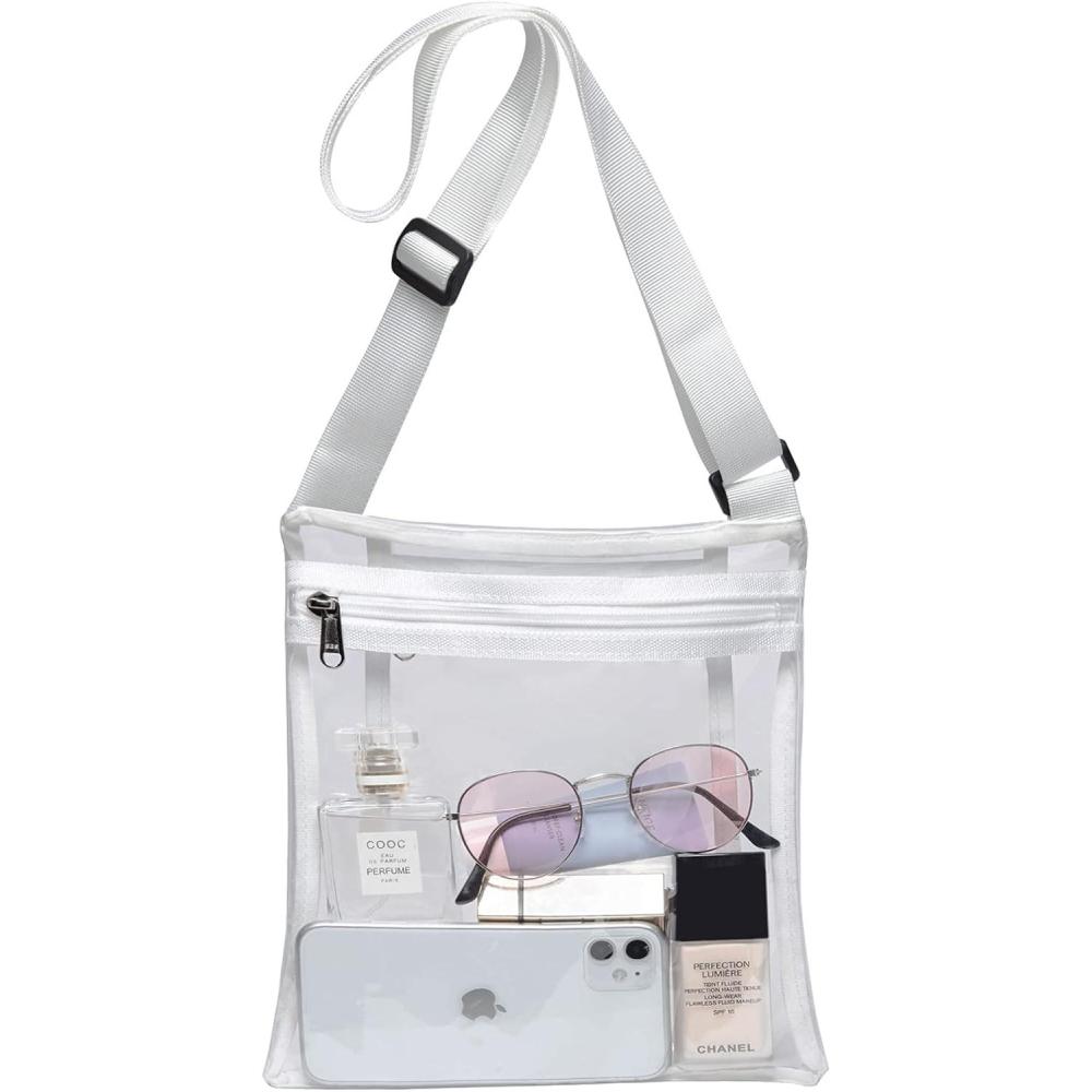 imageVorspack Stadium Approved Clear Purse  TPU Crossbody Bag for Women  ConcertWhite