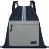 imageVorspack Drawstring Backpack  Drawstring Bag with Front Pocket Lightweight String Backpack with Reflective Strips Cinch Bag Sackpack for Gym Sport Trip Hiking  Navy