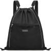 imageVorspack Drawstring Backpack  Drawstring Bag with Mesh Pocket String Backpack with Reflective Strips Sackpack Cinch Bag for Sport Gym Travel  Black