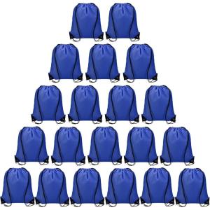 Vorspack 100 Pcs Drawstring Bags Bulk – Lightweight Drawstring Backpack, Cinch Bag for Party Sport Gym Trip Gift – Blue(Blue)
