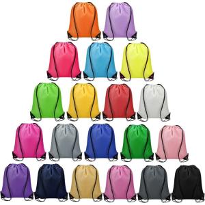 Vorspack 100 Pcs Drawstring Bags Bulk – Lightweight Drawstring Backpack, Cinch Bag for Party Sport Gym Trip Gift – Blue(Multicolor)