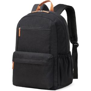 Vorspack Backpack for Men and Women – Lightweight Backpack Classical Basic Bookbag with Multi-pockets Casual Daypack for College Workplace Travel – Black(Black)