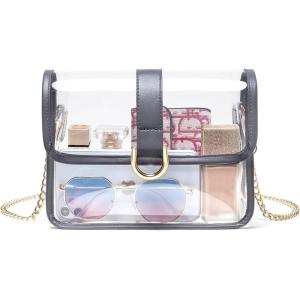 Vorspack Clear Purse – Stadium Approved Clear Crossbody Bag for Women, Concert, Sport(Grey)
