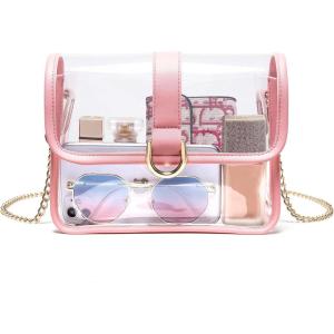 Vorspack Clear Purse – Stadium Approved Clear Crossbody Bag for Women, Concert, Sport(Pink)