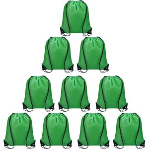 Vorspack Drawstring Backpacks Bulk 20 Pieces String Bags Customized Bags for Party Gym Sport Trip – Black(Green)