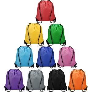 Vorspack Drawstring Backpacks Bulk 20 Pieces String Bags Customized Bags for Party Gym Sport Trip – Black(Multicolor)