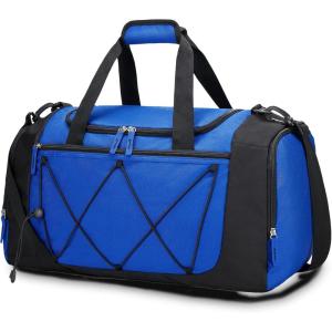 Vorspack Gym Bag for Men – 21 Inches Duffle Bag for Travel Lightweight Duffel Bag with Shoe Compartment Personal Item Travel Bag Weekender Bag for Travel Sports Gym – Black(Blue)