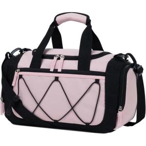 Vorspack Gym Bag for Men – 21 Inches Duffle Bag for Travel Lightweight Duffel Bag with Shoe Compartment Personal Item Travel Bag Weekender Bag for Travel Sports Gym – Black(Pink)