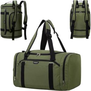 Vorspack Gym Bag for Men – 45L Duffle Bag for Travel Backpack Carry On Backpack with Shoe Compartment Large Weekender Bag Overnight Bag for Sports Gym Travel – Green