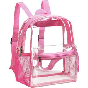 Vorspack Mini Stadium Approved 12x12x6 Small Pink Backpack – Clear Bag for Women, Concerts, Festivals & Sports