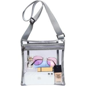 Vorspack Stadium Approved Clear Purse – TPU Crossbody Bag for Women – Concert(Grey)