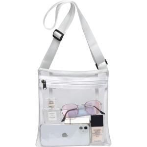 Vorspack Stadium Approved Clear Purse – TPU Crossbody Bag for Women – Concert(White)