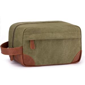 Vorspack Travel Toiletry Bag – Hanging Toiletry Bag for Men Water Resistant Canvas Shaving Bag with Large Capacity for Travel – Black(Green)