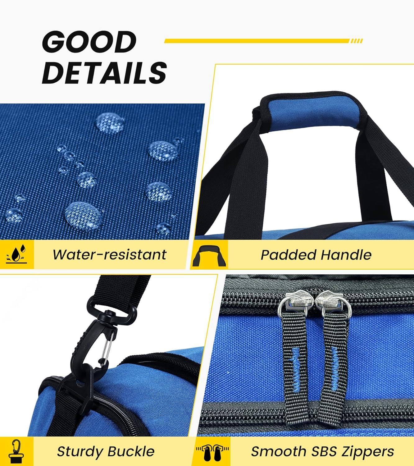 imageVorspack Gym Bag for Men 18 Inches Duffle Bag for Travel Duffel Bag with Shoe Compartment Lightweight Travel Bag for Gym Sports Overnight Weekender BlackBlue