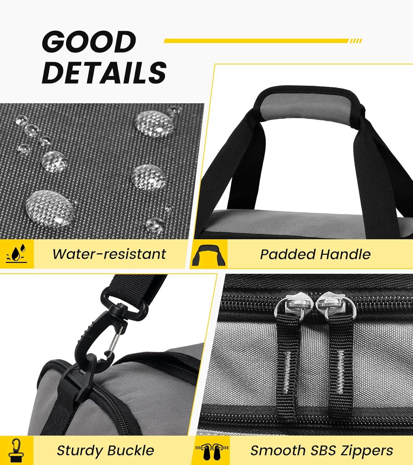 imageVorspack Gym Bag for Men 18 Inches Duffle Bag for Travel Duffel Bag with Shoe Compartment Lightweight Travel Bag for Gym Sports Overnight Weekender BlackGrey