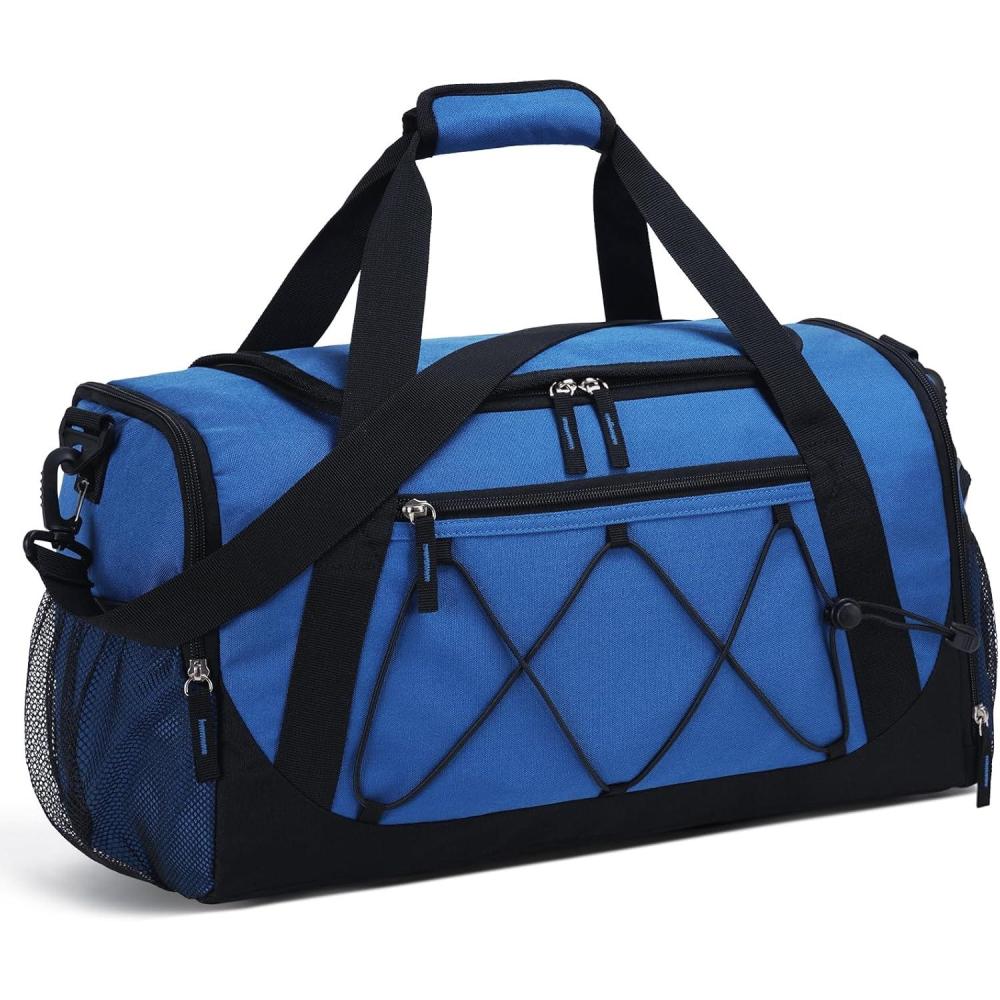 imageVorspack Gym Bag for Men 18 Inches Duffle Bag for Travel Duffel Bag with Shoe Compartment Lightweight Travel Bag for Gym Sports Overnight Weekender BlackBlue