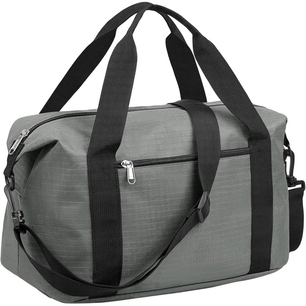 imageVorspack Small Gym Bag 14 Inches Duffle Bag for Travel Lightweight Duffel Bag for Men Women Personal Item Bag Weekender Bag for Travel Sports Gym BlackGrey