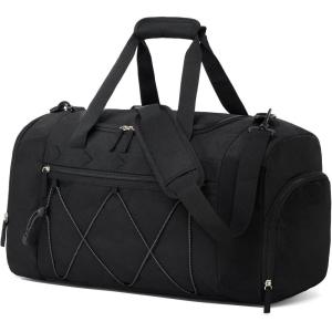 Vorspack Gym Bag for Men – 21 Inches Duffle Bag for Travel Water-resistant Travel Bag with Shoe Compartment Wet Pocket Duffel Bag for Gym Sports Travel Weekender Overnight – Black(Black)