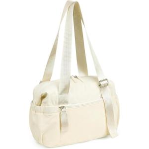 Vorspack Mini Gym Bag for Women – Small Duffle Bag Lightweight Duffel Bag with Wet Pocket Cute Sports Bag for Gym Dance Yoga – Black(Beige)