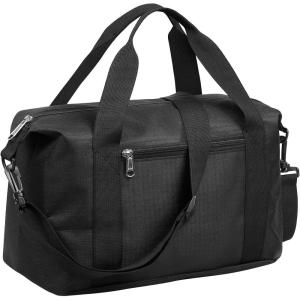 Vorspack Small Gym Bag – 14 Inches Duffle Bag for Travel Lightweight Duffel Bag for Men Women Personal Item Bag Weekender Bag for Travel Sports Gym – Black(Black)