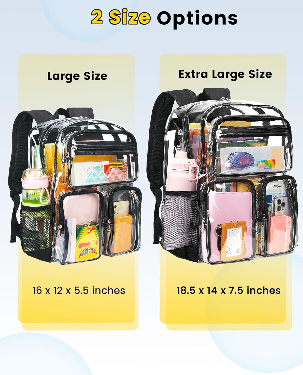 imageVorspack Clear Backpack for School Heavy Duty See Through Bookbag for Girls Boys Large Transparent Backpacks for Work Travel Festival PurpleBlack
