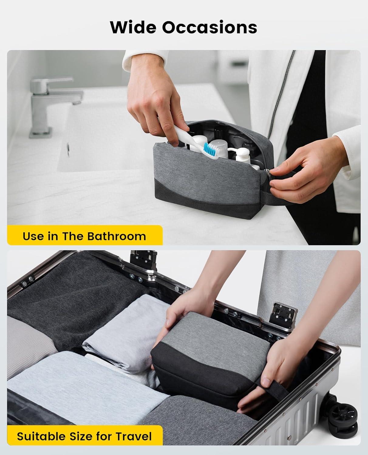 imageVorspack Travel Toiletry Bag Water Resistant Toiletry Bag for Men Small Travel Bag for Toiletries Accessories BlackBlack