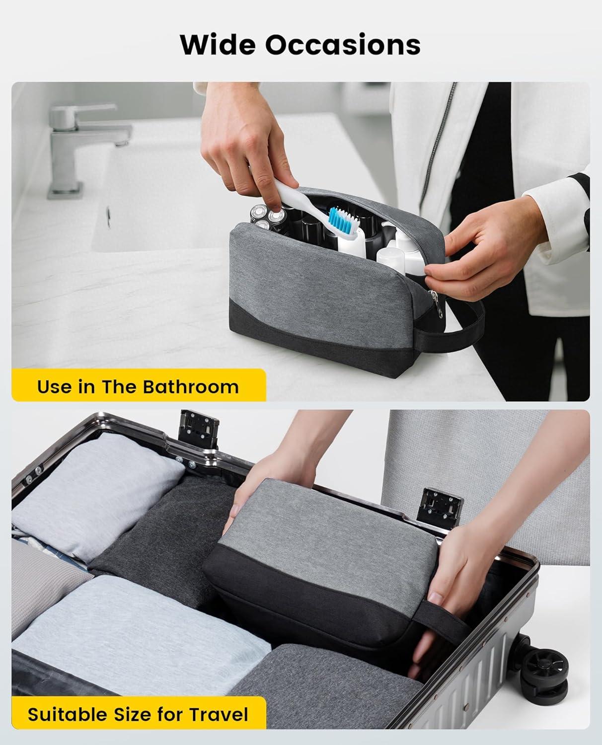 imageVorspack Travel Toiletry Bag Water Resistant Toiletry Bag for Men Small Travel Bag for Toiletries Accessories BlackBlack