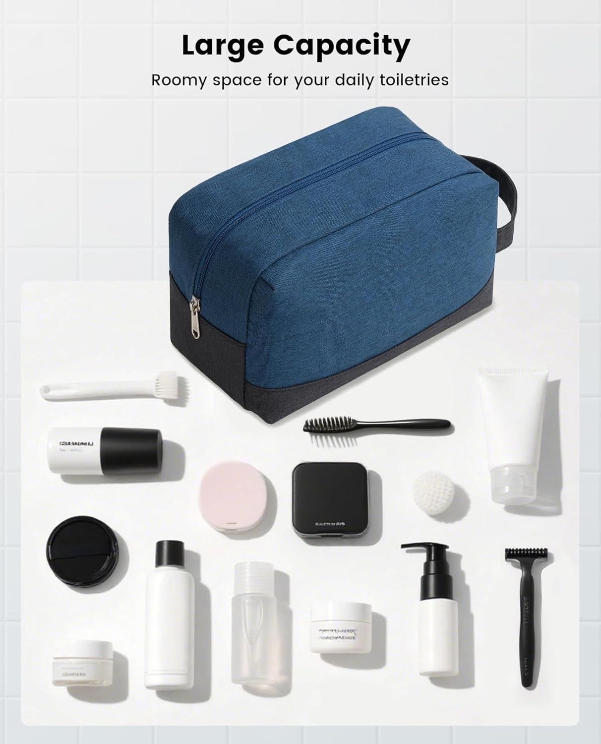 imageVorspack Travel Toiletry Bag Water Resistant Toiletry Bag for Men Small Travel Bag for Toiletries Accessories BlackNavy Blue