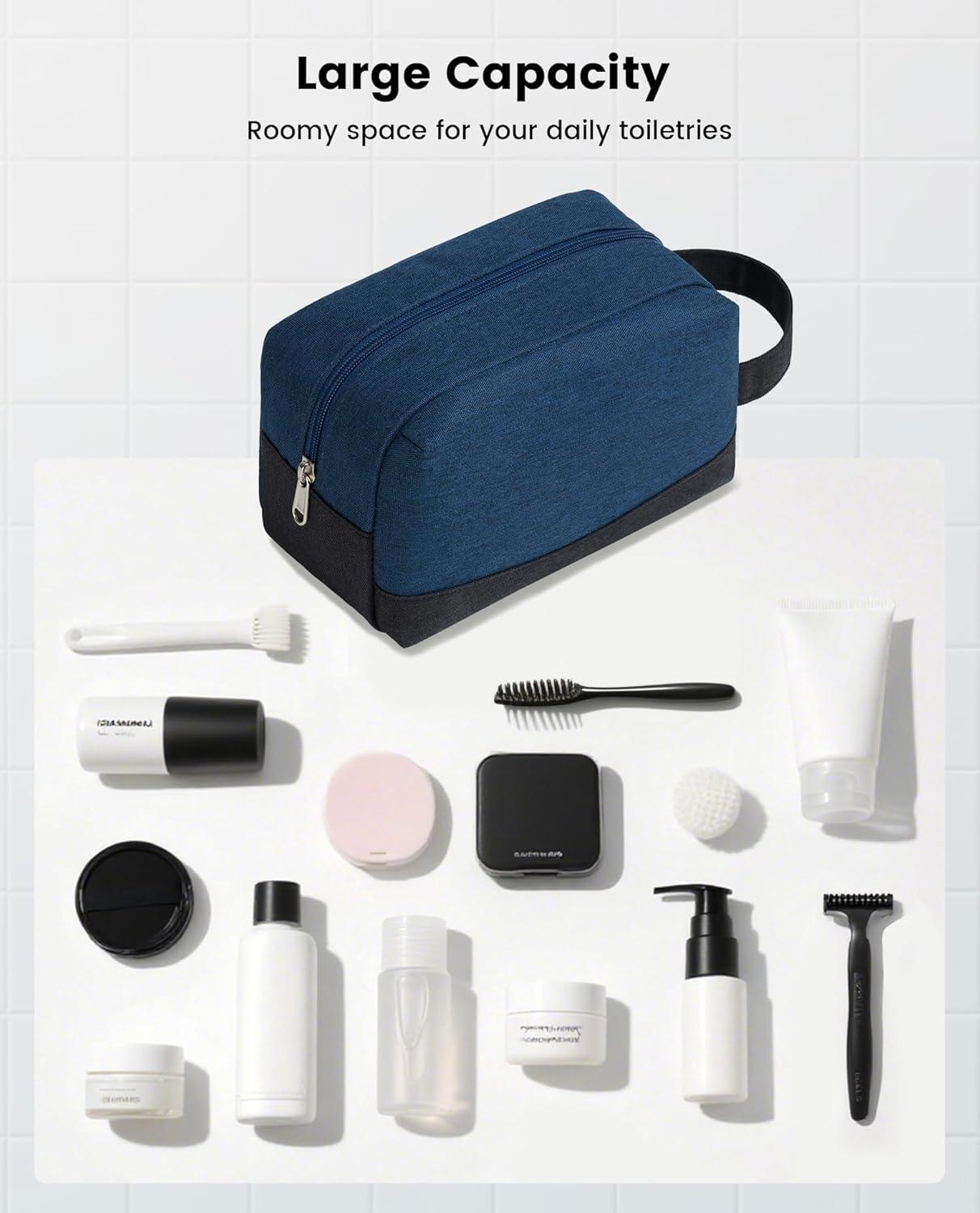 imageVorspack Travel Toiletry Bag Water Resistant Toiletry Bag for Men Small Travel Bag for Toiletries Accessories BlackNavy Blue
