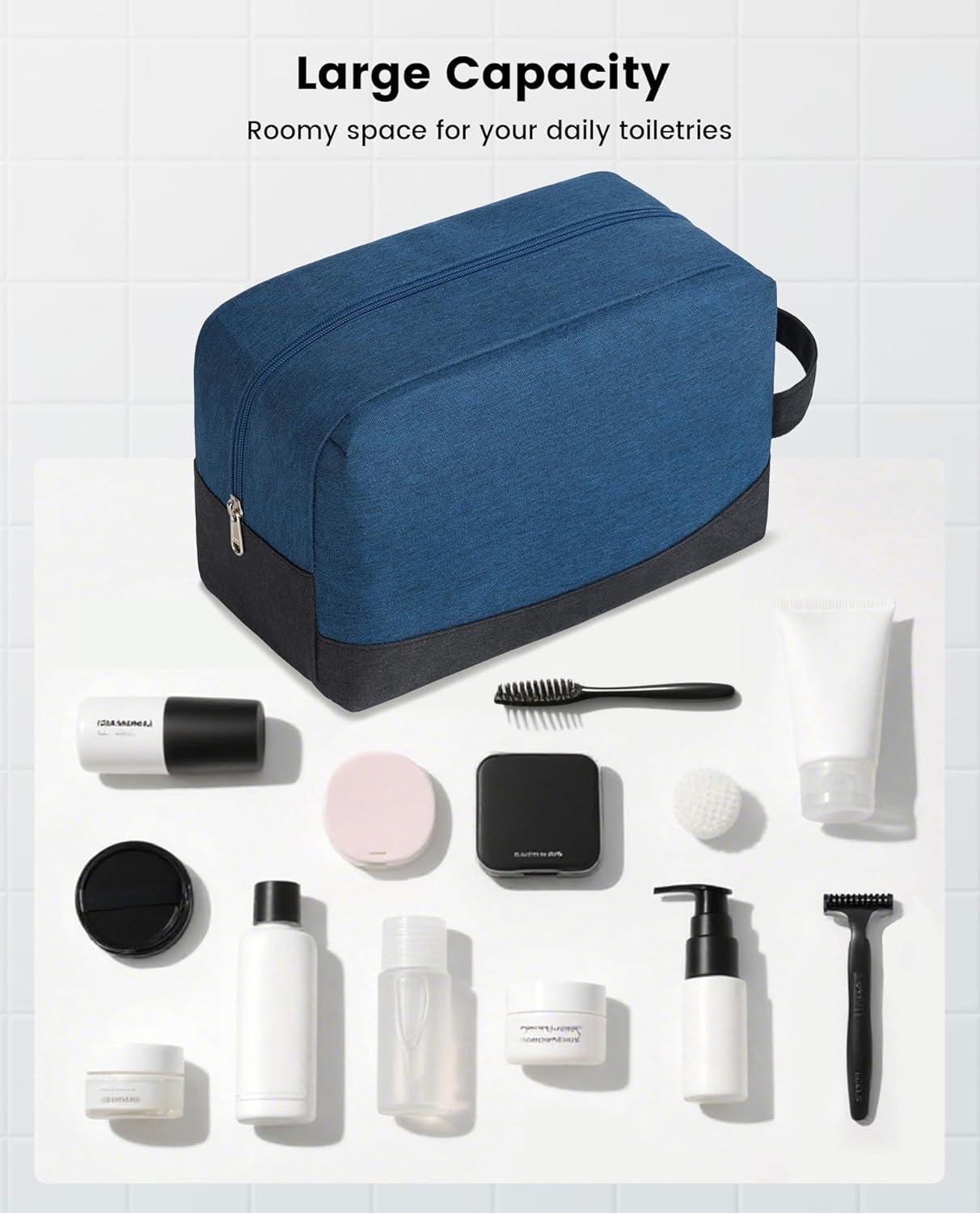 imageVorspack Travel Toiletry Bag Water Resistant Toiletry Bag for Men Small Travel Bag for Toiletries Accessories BlackNavy Blue