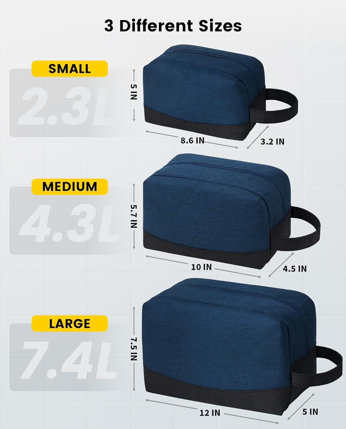 imageVorspack Travel Toiletry Bag Water Resistant Toiletry Bag for Men Small Travel Bag for Toiletries Accessories BlackNavy Blue