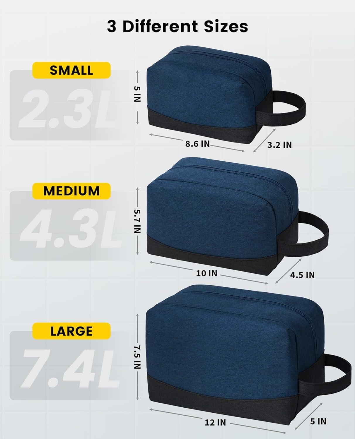 imageVorspack Travel Toiletry Bag Water Resistant Toiletry Bag for Men Small Travel Bag for Toiletries Accessories BlackNavy Blue