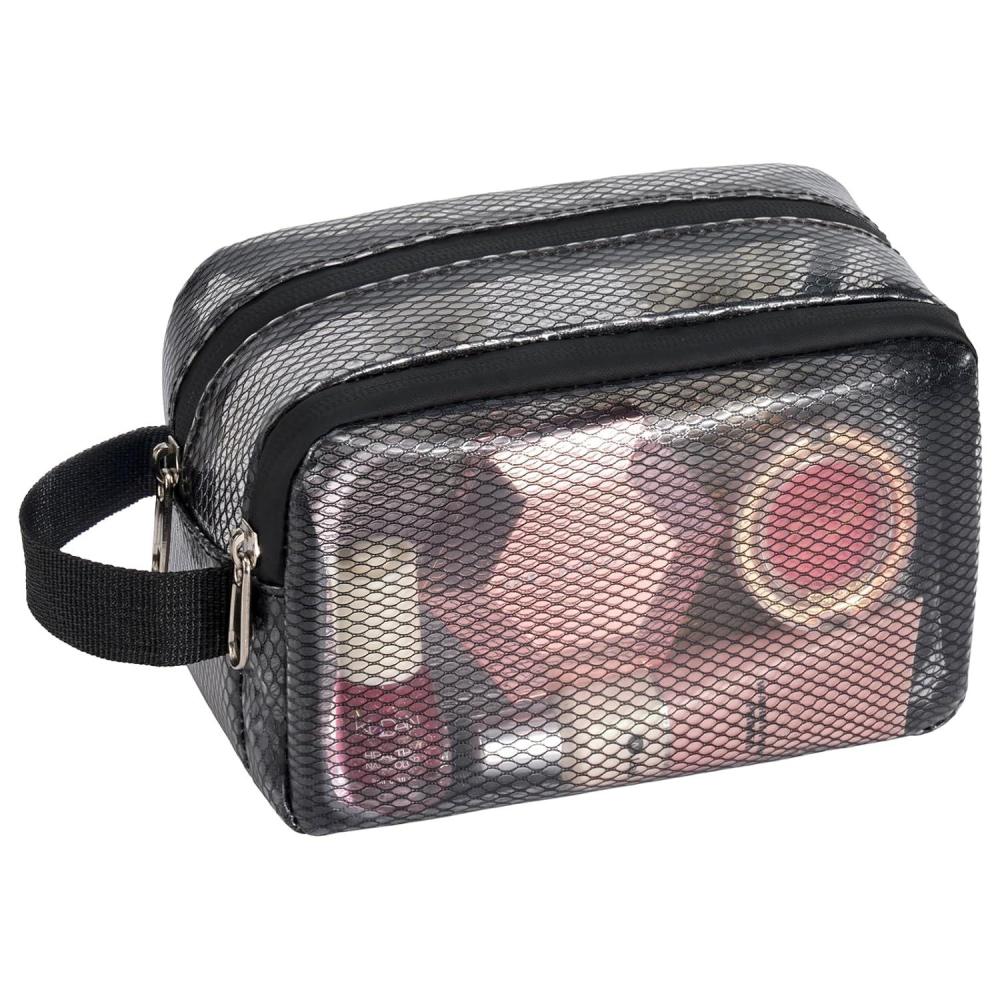 imageVorspack Small Travel Toiletry Bag  Translucent Toiletry Bag for Women Hanging Toiletries Bag for Men Water Resistant Travel Bag for Toiletries Accessories  BlackBlack