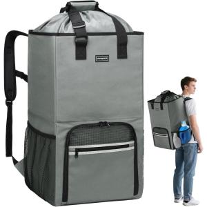 Vorspack Laundry Bag Backpack – Extra Large Laundry Bags with Shoulder Straps Heavy-duty 2 in 1 Laundry Hamper Basket for College Dorm Camp Laundromat Room Essentials – Black(Grey)