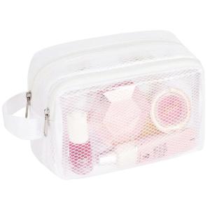 Vorspack Small Travel Toiletry Bag – Translucent Toiletry Bag for Women Hanging Toiletries Bag for Men Water Resistant Travel Bag for Toiletries Accessories – Black(White)