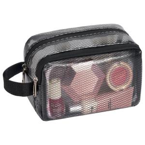 Vorspack Small Travel Toiletry Bag – Translucent Toiletry Bag for Women Hanging Toiletries Bag for Men Water Resistant Travel Bag for Toiletries Accessories – Black(Black)